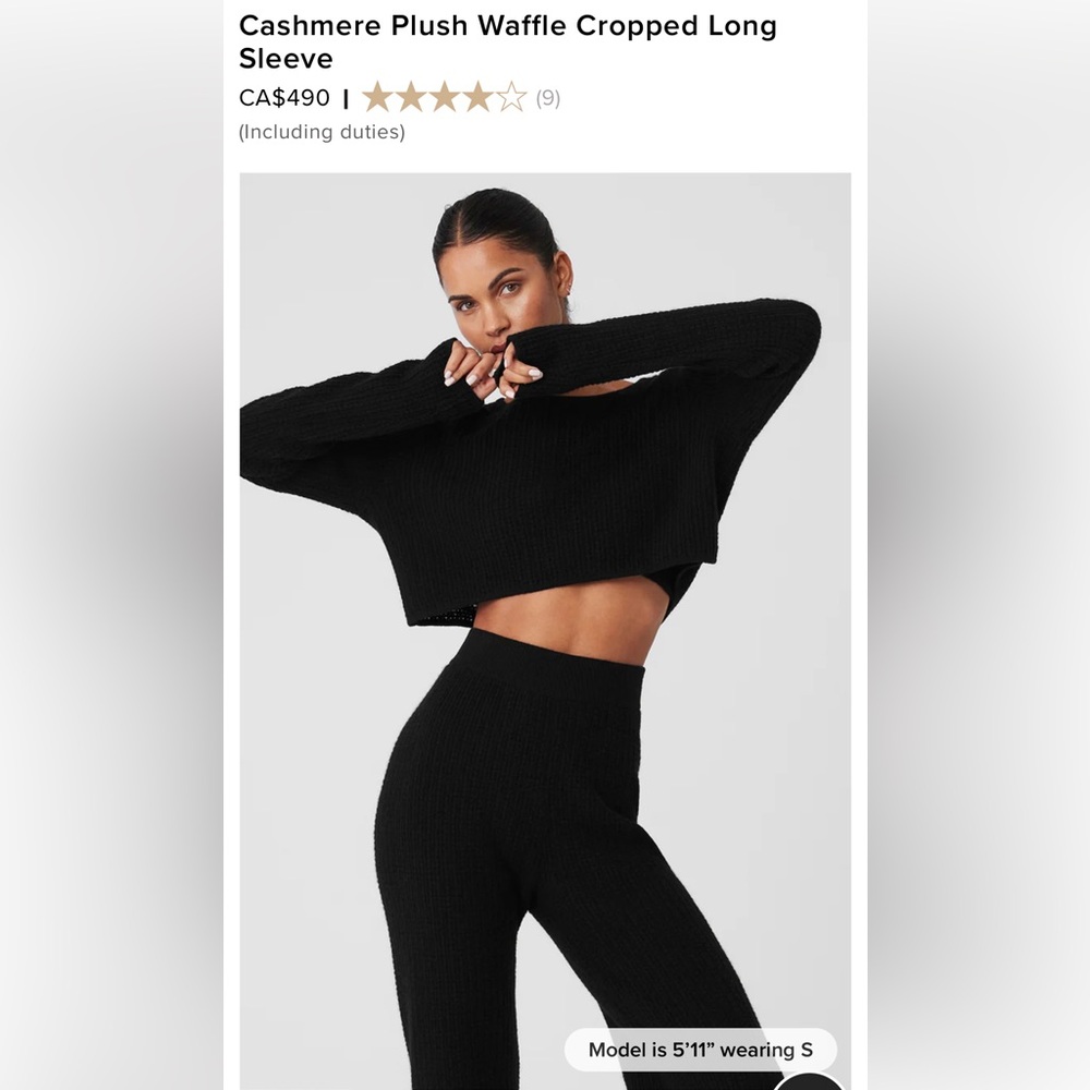 Black Alo cashmere plush top size small